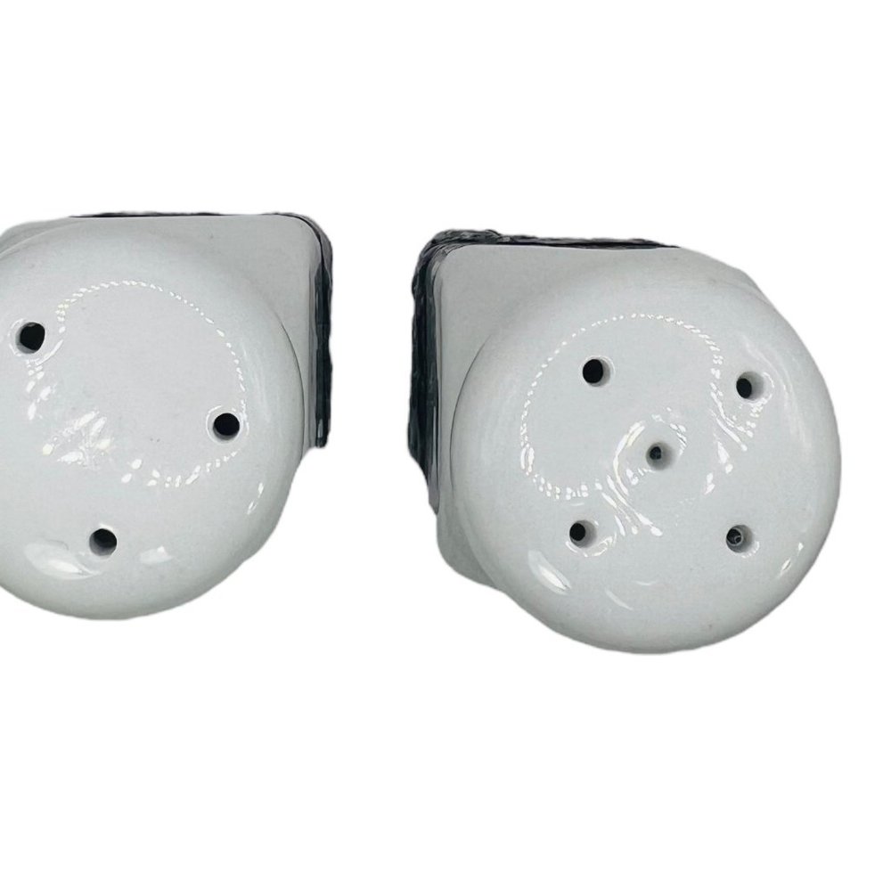 Artisan Ceramic Salt & Pepper Shakers Upcycled with Silver Blend Boho Metalwork - Picture 2 of 11